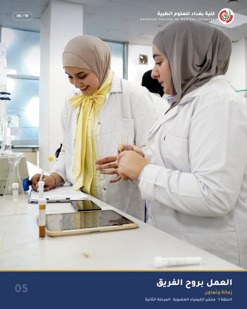 العمل بروح الفريق — مختبر الكيمياء العضوية، قسم الصيدلة